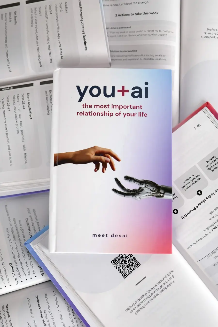You + AI book photographed on open pages